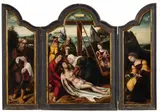 Antwerp School circa 1520, The Deposition and Lamentation of Christ, Oil on panel