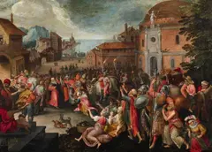 The Saints Paul and Barnabas in Lystra by Flemish School ca. 1600, Oil on panel (parquetted), offered May 2015