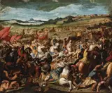 The Battle of Zama by Marzio di Colantonio Ganassini, Oil on copper, offered May 2015