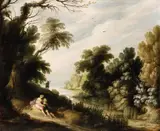 Gijsbrecht Leytens, Landscape with Venus and Cupid, Oil on panel