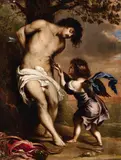 copy after Gerard Seghers, Saint Sebastian and an Angel, Oil on copper