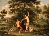 Frans Wouters, The Fall of Man Noah's Ark, Oil on copper. Each