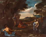 Nicolas Poussin, Landscape with Apollo and Marsyas, Oil on canvas (relined)