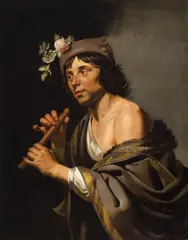 Jan van Bijlert, A Shepherd Playing a Flute, Oil on canvas (relined)