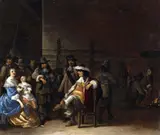 Anthonie Palamedesz., Two Interior Scenes with Soldiers and Figures