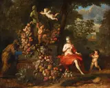 Vertumnus and Pomona, an Allegory of Autumn by Jan Pauwel Gillemans the Younger, Oil on canvas (relined), offered May 2015