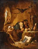 Flemish School Late 17th century, The Temptation of Saint Anthony, Oil on panel