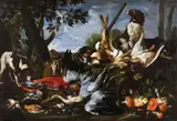 Franz Werner Tamm, A Hunting Still Life with Powder Bag, Oil on canvas (relined)
