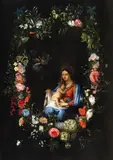 Catarina Ykens (II), The Virgin in a Floral Wreath, Oil on panel