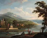 Jan Frans van Bredael, A River Landscape with a Fortress, Oil on panel