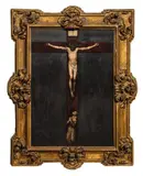 The Crucifixion of Christ by circle of Giuseppe Maria Crespi, Oil on panel, sold May 2015