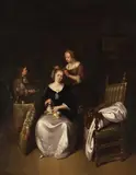 Willem van Mieris, A Lady at her Toilette, Oil on panel