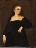 A Portrait of a Lady with a Black Veil by Spanish School, 18th Century, Oil on canvas (relined), offered May 2015