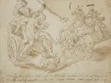 Rape of Proserpina by circle of Bartholomäus Spranger, Brown ink and was, sold May 2015