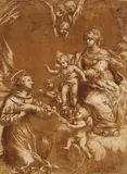 Italian School 17th century, The Virgin and Child Appearing before St. Anthony