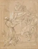 Italian School 17th century, The Holy Family Appearing before Saint Anthony