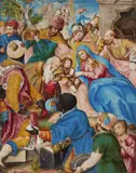 The Adoration of the Magi by Giovanni di Cristoforo Agosti, Gouache on parchment, backed with a metal panel, sold May 2015