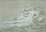 Venus and Cupid by Jean-Antoine Julien called Julien de Parme, Brown ink and wash, highlighted in white on tinted paper, offered May 2015