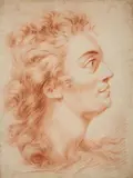 French School 18th century, Study of a Male Head