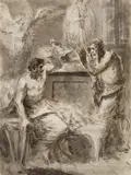 Samuel Appearing Before Saul by circle of Heinrich Friedrich Füger, Brown ink and grey wash on thin paper, offered May 2015