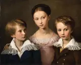 Carl Wilhelm Tischbein, A Portrait of Three Siblings, Oil on canvas (relined)