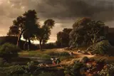 Johann Wilhelm Schirmer, Stormy Landscape, Oil on canvas
