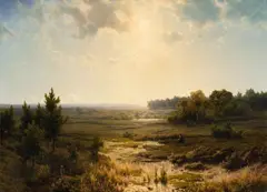 Cornelis Lieste, A Panoramic Moor Landscape, Oil on canvas