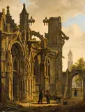 Bartholomeus van Hove, Playing Children in front of a Gothic Church, Oil on panel