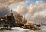 Joseph Moerenhout, The Groothoofdspoort in Dordrecht, Oil on canvas