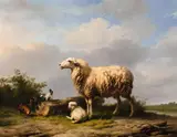 Eugène Verboeckhoven, A Mother Sheep Drinking