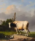 Eugène Verboeckhoven, A Cow in a Wide Landscape