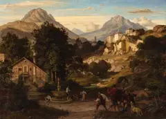 Eduard Cohen, A Landscape in the Southern Alps, Oil on canvas