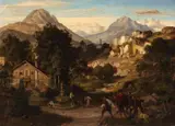 Eduard Cohen, A Landscape in the Southern Alps, Oil on canvas
