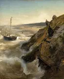 Andreas Achenbach, A Dutch Coastal Landscape, Oil on canvas