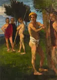 Hans von Marées, Five Men in a Landscape