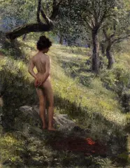Hermann Moest, A Nude in the Forest, Oil on canvas