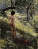 Hermann Moest, A Nude in the Forest, Oil on canvas