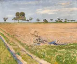 Max Clarenbach, A Landscape with Plough in the Summer, Oil on canvas
