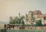 August Friedrich Wilhelm Nothnagel, Hunting Lodge "zum Possen" of the Princes of Schwarzburg-Sondershausen, Watercolour