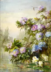 Clara von Sivers, A Landscape View with Spring Flowers, Oil on canvas. Signed and dated lower left: C.K von Sivers