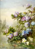 Clara von Sivers, A Landscape View with Spring Flowers, Oil on canvas. Signed and dated lower left: C.K von Sivers
