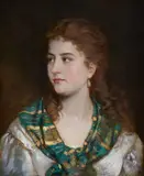 Carl Ludwig Becker, A Venetian Lady, Oil on panel