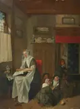 A Kitchen Interior by Netherlandish School 18th century, Oil on panel, offered Mar 2015