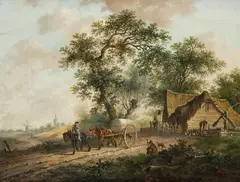 Landscape with a Horse and Cart by Fredericus Theodorus Renard, Oil on panel, offered Mar 2015