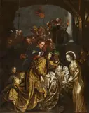 copy after Peter Paul Rubens, The Adoration of the Magi, Oil on panel (parquetted)