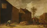 Boulle Player by follower of David Teniers the Younger, Oil on canvas, relined, sold Mar 2015