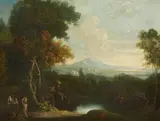 An Italian Landscape by in the manner of Richard Wilson, Oil on canvas (relined), sold Mar 2015