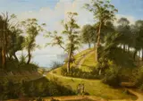 German School, 1st half 19th century, A View of Dreibergen on the Zwischenahner Meer, Oil on canvas (relined)