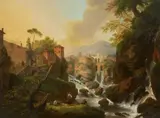 German School 19th century, View of the Isola del Liri (Isola di Sora) with Waterfall