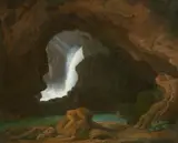German School 19th century, Neptune’s Grotto in Tivoli, Oil on canvas (relined)
